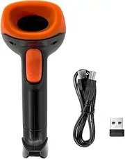 Handheld 1D/2D/QR Barcode Scanner 2.4G USB Wired Bar Code Reader Manual/Continuous Scanning CMOS Image Sensor Support Paper Code/Screen Code PDF417 Compatible with Windows Android MacOS