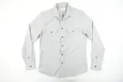 REISS LIGHT GRAY MEDIUM FLANNEL REGULAER FIT CHASER TWIN BUTTON FRONT SHIRT MENS
