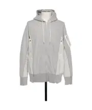 Sacai Panelled Zip-Up Hoodie 1,2,3,4 Gray