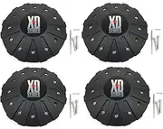 Set (4pcs) KMC XD Series Black Custom Wheel Center Hub Cap 8 1/8" for XD778 Monster Rim