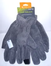 Tek Gear Microfleece Hat & Gloves Set - Gray - Gloves Size: L/XL - Hat: One Size