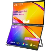 UPERFECT Dual Portable Folding Full HD Monitor Screen Extender Bult-in Stand