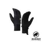 【MAMMUT 長毛象】ASTRO GLOVE 防風透氣皮革觸控手套 黑色 男款 #1190-00381