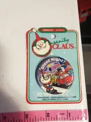 Vintage 1988 Applause Christmas Insanity Clause Button Silent Night