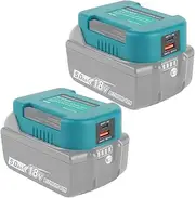 2 Pack Battery Adapter, USB Charger Adapter Compatible with Makita 18V Lithium-Ion Battery Dual USB Mobile Phone Charger Adapter with Type C Quick Charge
