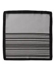 [Gibson] Multi Stripe Silk Pocket Square in Charcoal