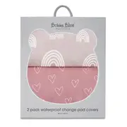 2PK Bubba Blue 48x82cm Nordic Waterproof Change Mat Cover Baby 0-12m Berry/Rose