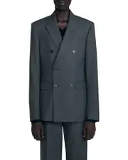 Sandro Double Breasted Classic Fit Suit Jacket