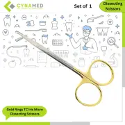 Cynamed Gold Rings TC Iris Micro Dissecting Scissors Tungsten Carbide Inserts