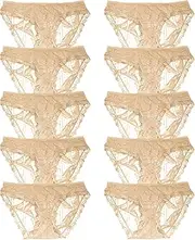 [Sexy Basics] Women's 10 Pack Soft & Stretchy Cheeky Lace Bikini Underwear | Lace Panties