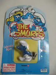 Vintage The Smurfs Smurf with Dark Brown Mallet Sledge Hammer 20825 Figure PVC