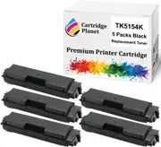5-Pack Black Non-Genuine Toner Cartridge for Kyocera TK-5154K TK5154K (12,000 Pages) for M6535CDN M6535cidn P6035CDN