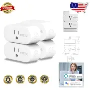 Compact WiFi Smart Plug with Energy Monitoring & Remote Access - 4 Pack for Home