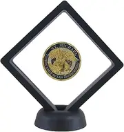 HillSpring Challenge Coins Display Stand, Medallion Jewelry Specimen Holder, Military Medal Clear Floating Frame Case Box