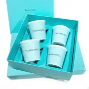 NEW TIFFANY & CO. ESPRESSO CUPS SET 4 PCS BONE CHINA GIFT BOXED COLLECTIBLE