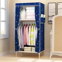 在飛比找樂天市場購物網優惠-單人宿舍小衣櫃簡易布衣櫃簡約現代經濟型組裝實木板式省空間衣櫥