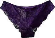 [Qiyifuwang] Women Seamless Underwear Cotton Panties Lace Panties Women's Underwears Briefs Hipster Lace Bikini Cheeky Hipsters Purple,Medium, #01_purple, Medium