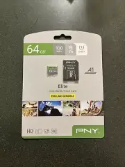 PNY 64GB Micro SD Card With SD Card Adapter (microSDXC) - Brand New