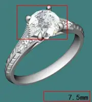 1.5ct. 4 Prong Moissanite Diamond Solitaire S925-Ring-SZ7 GRA #100014492
