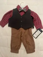 Infant Boys 6/9 Months Happy Fella 3 Piece Set-New with Tags!