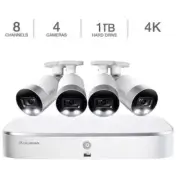 NEW Lorex 8 Channel PoE 1TB NVR Security 4 x 4K IP UHD Smart Deterrence Cameras