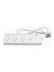 Lucci 4 Individual Outlet Power Board in White with Surge Protection
