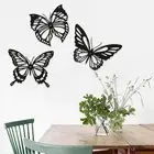 Set of 3 Metal Butterfly Wall Art Indoor Outdoor Fence Decoration Rustic