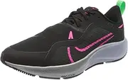 [Nike] Men's Air Zm Pegasus 37 Shield Running Shoe, Black/Pink Blast-Iron Gray-OBS