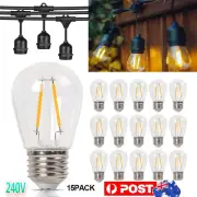 E27 S14 2W LED Light Bulbs Plastic Bulb 2700K For Edison Festoon String Lights