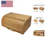 Large bread box bread basket wooden box storage boxes kitchen counter organiz...