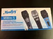 Moukey Professional Dynamic Microphone MWm-5 Home Karaoke 13 ft XLR Cable Metal