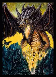 50 MTG Standard Card Sleeves to Protect your Deck - Dragon Into the Fire