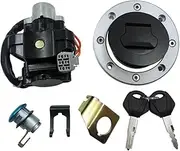Ignition Key Switches for Suzuki SV650 GSXR1000 Motorcycle Ignition Switch Kit Assembly Fuel Gas Cap Tank Cover with 2 Keys Ignition Barrel Key Switch