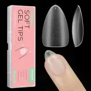 Short Almond Nail Tips | Soft Gel False Nail | Pre-shaped Short Almond 240pcs