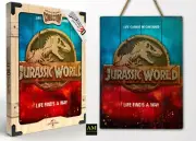 DR.COLLECTOR - WOODARTS 3D HOLZDRUCK- JURASSIC WORLD LOGO NEU/OVP 30x40cm