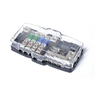4 Way Fuse block 30A Multi-functional LED Car Audio Mini ANL Fuse Box