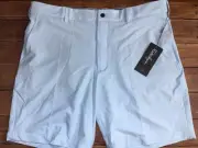 Walter Hagen Golf Shorts Men 38 Soft Blue P11 Micro Lines Wicking Stretch NEW