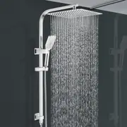 ACA Square 12'' Shower Head 3-Mode Handheld Gooseneck Arm Diverter Set