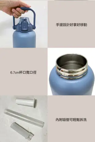 【mini】提把彈蓋大吸管保溫瓶(可吸珍珠)800ml HP1-800