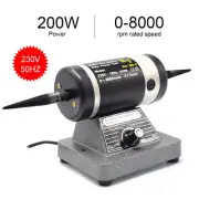 200W Wheel Buffer Motor 220V Jewelry Rock Lathe Bench Polisher Grinder Machine