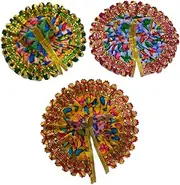 Sid pari saller Velvet printed Laddu Gopal Dress Set pack of 3 Laddu Gopal poshak Set for Winters.size (4 no.)
