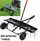 40 Tow Behind Plug Aerator Spike Lawn Farm Yard Garden Grass Tractor Rake Remove