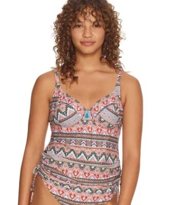 Panache BOHO PRINT Eclectic Boho Underwire Tankini Swim Top, US 36H, UK 36FF