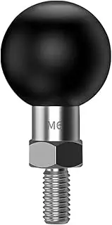 1 inch Ball Mount with Threaded Bolt M6x1mm Compatible with RAM Mounts B Size Double Socket Arm（M6-1pc)