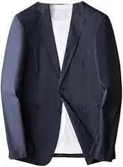 [OFFSUM] Men's Blazer Coat - Men's Slim Fashion Business Classic Suit Jackets M-4Xl Plus Size Spring Office Work Tops Simple Outerwear