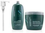 ALFAPARF SEMI DI LINO REPARATIVE LOW SHAMPOO 1 LITRE WITH PUMP AND MASK 500 ML