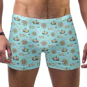 [VBFOFBV] Men's Printed Jammer Swimsuit Swim Shorts, Ocean Sailing Boat Cloudy Landscape