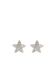crystal star clip-on earrings One size White