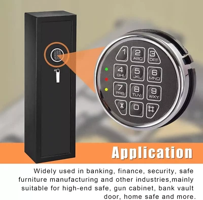 Electronic Safe Lock Replacement Round DIY Gun Safe Lock For Safety Box w/2 Keys