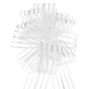 10pcs 4 Inch Large Pull Bows Gift Wrapping Bows Ribbon Organza White